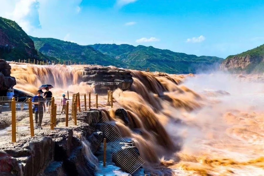 Hukou Waterfall — Ji County viewing area — Natural Landmark — Xi'an to Pingyao via Yan'an & Hukou — China