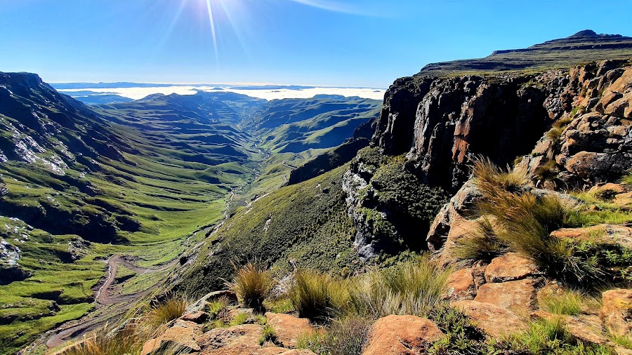 Sani Pass Gravel Switchbacks — Nature — Sani Pass and Roof of Africa — Lesotho