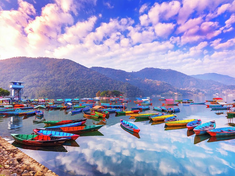 Phewa Lake boat ride — Lake activity — Kathmandu to Pokhara via Manakamana and Bandipur — Nepal