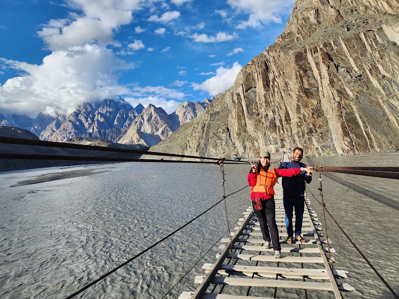 Hussaini Suspension Bridge — Scenic walk — Karakoram Highway: Gilgit to Kashgar — Pakistan / China