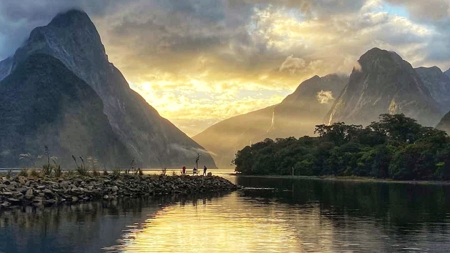 Milford Sound cruise — Booked fiord cruise — Milford Sound Drive — New Zealand