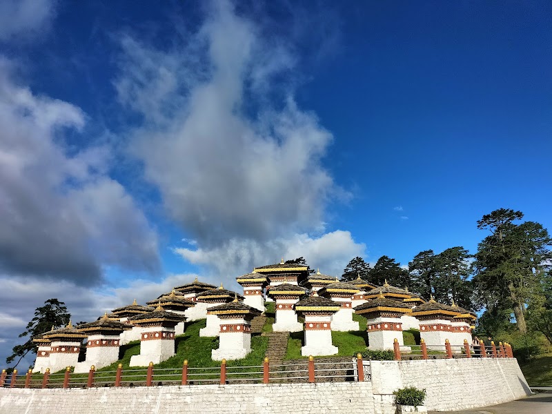 Dochula 108 chortens — Mountain pass — Bhutan Lateral Road: Paro to Trashigang — Bhutan