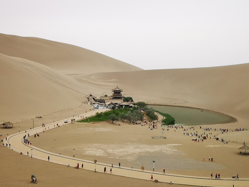 Mingsha Mountain and Crescent Moon Spring — Desert Landscape — Hexi Corridor — China