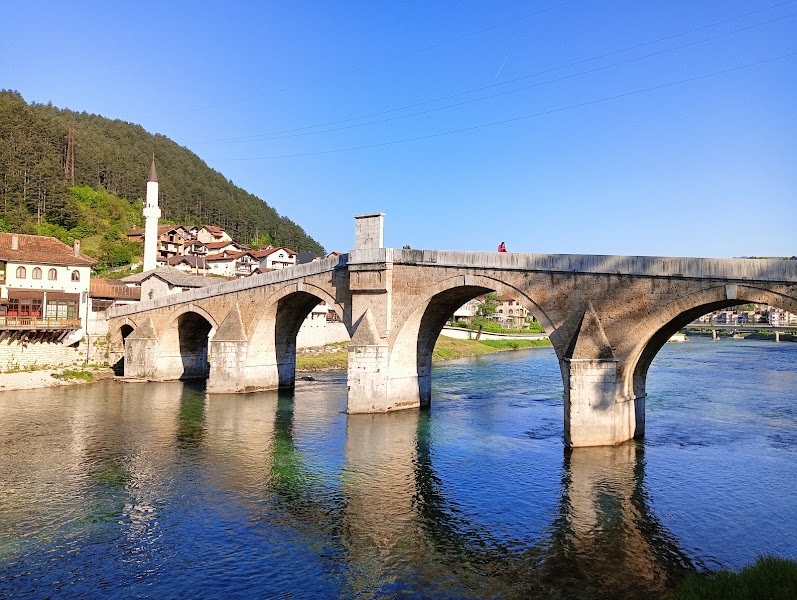 Konjic old bridge and riverfront — Short Neretva stop — Sarajevo to Mostar and Sutjeska — Bosnia and Herzegovina