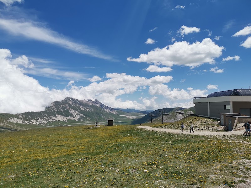 Campo Imperatore cableway or road — High plateau — Abruzzo Highlands — Italy