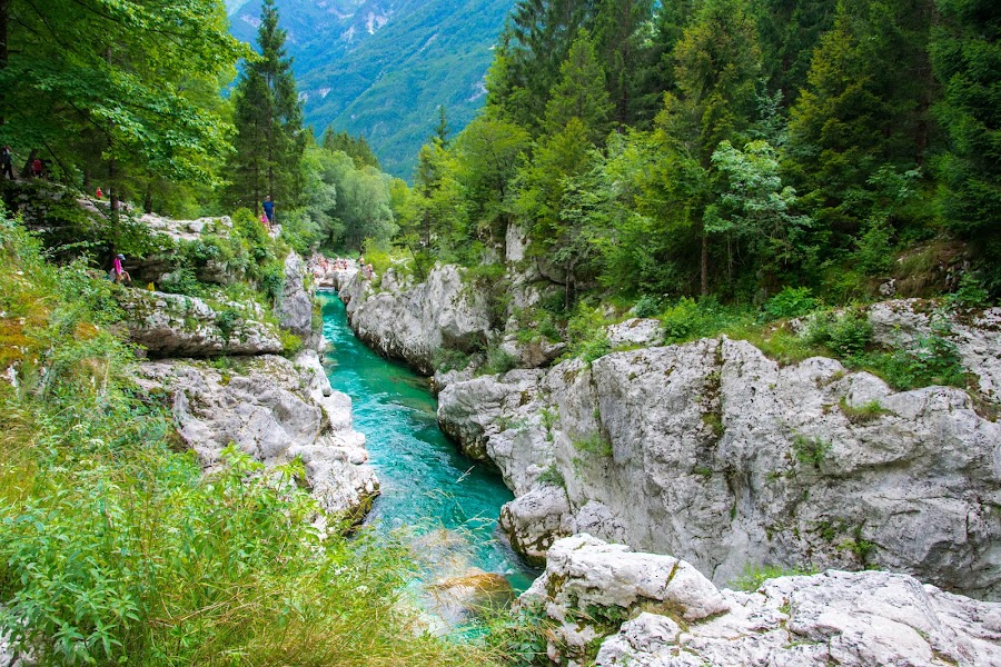 Soča Valley short stop — River landscape — Highlights of Slovenia — Slovenia